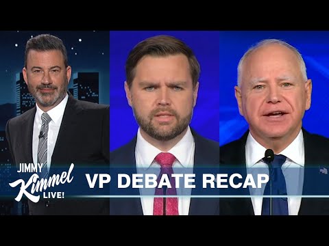 Jimmy Kimmel Breaks Down the Vice Presidential Debate Between JD Vance & Tim Walz