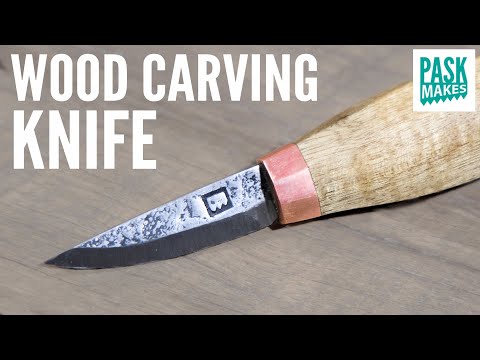 Forged Wood Carving Knife from a Car Spring