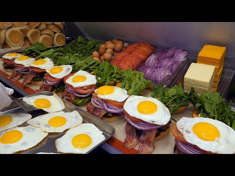fried egg cheeseburger - korean street food