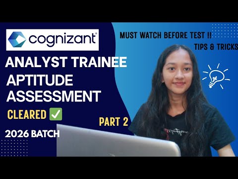 How I Cleared Cognizant Aptitude Assessment | Analyst Trainee 2026 | BCA/BSc | GenC Hiring CTS