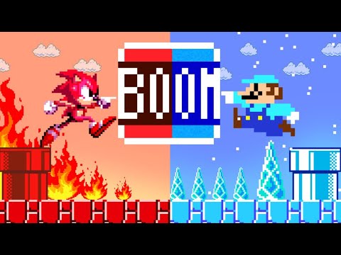 Hot Sonic VS Cold Mario: Mario with Sonic touches Everything Turns into Fire and ICE? | ADN Game