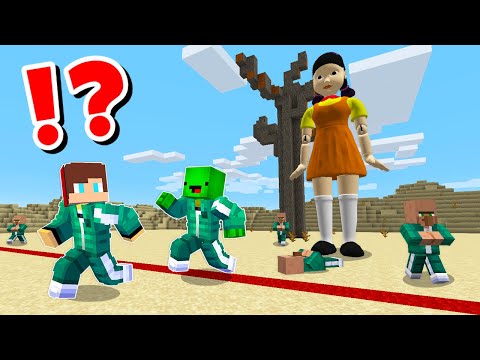 JJ and Mikey in SQUID GAME Roblox CHALLENGE in Minecraft / Maizen Minecraft