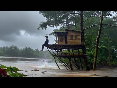Di terjang banjir akibat hujan deras Panen ikan hasil pancingan saat berpetualang di rumah pohon
