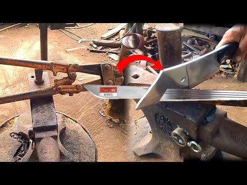 super tangguh bahan pisau dari gunting besi sanggup memotong parang full proses pembuatan