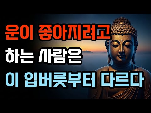 운이 좋아지려고 하는 사람은 매일 이 말만 3번씩 반복합니다 | 부처님 말씀 | 인생조언 | 석가모니 가르침
