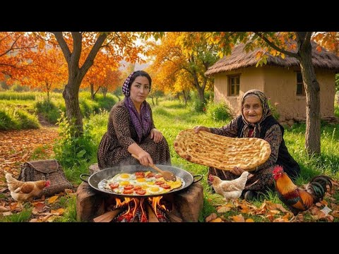 Peaceful Rural Life | Omelet and Barbari Bread Breakfast