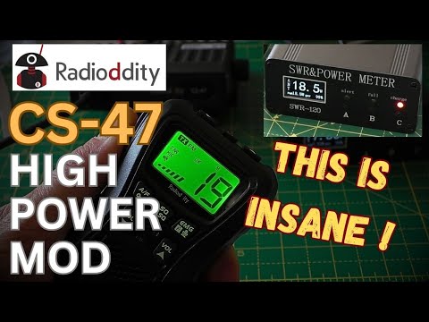 Extra POWER mod (no soldering) from a  Radioddity CS-47 CB Radio.