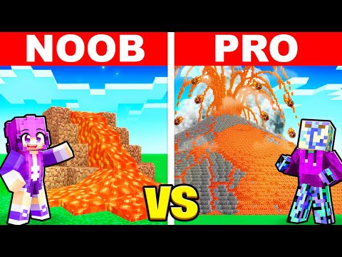 GIANT VOLCANO HOUSE BUILD CHALLENGE in Minecraft!