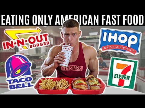 Eating only American fast food for 24 hours *British try American food*