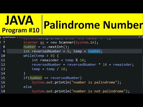 Java Program #10 - Palindrome Number in Java