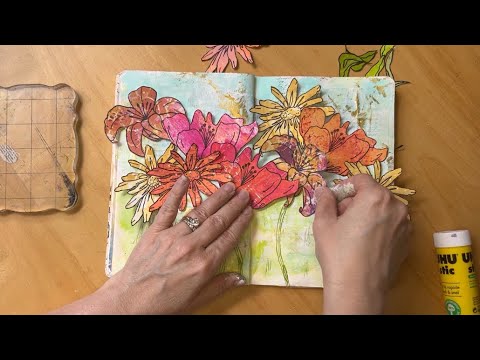 Creating a Colorful Flower Garden Spread—Journal With Me Full Process Video