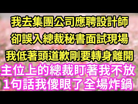 我去集团公司应聘设计师却误入总裁秘书面试现场我低着头道歉刚要转身离开主位上的总裁盯着我不放1句话我傻眼了全场炸锅#現言#總裁#甜文#故事 #言情#一口氣看完