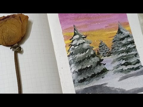Speedy winter landscape painting ❄⛄