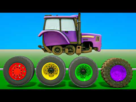 Baby Shark Song - Find the right tractor wheel! - Baby Nursery Rhymes & Kids Songs