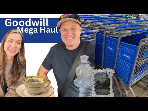 Goodwill Mega haul thrifting for profit with my husband - thrift store trash to cash makeover