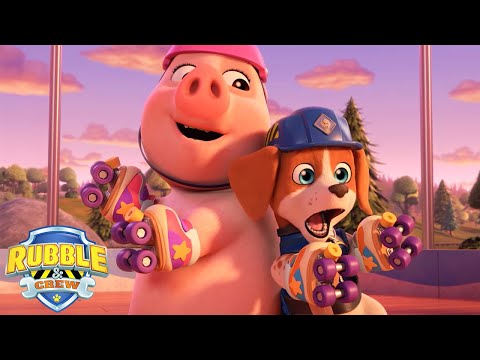Wheeler helps Truffles the Pig Skate 🐷⛸ | Rubble and Crew | Cartoons for Kids