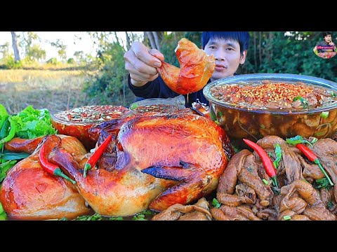 ก๋วยเตี๋ยวหนังไก่จิ้มซีฟู๊ดแกล้มผักสดแซ่บคักอีหลีครับพี่น้องASMR MUKBANG EATING SHOW#โก้อีสานพาแดก 