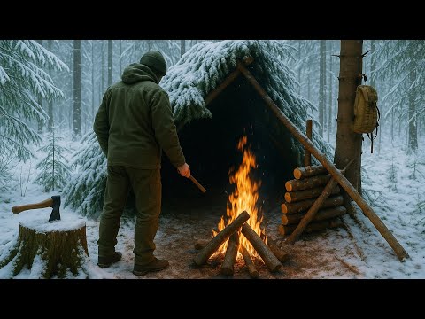 72 Hours Alone in a DEADLY Winter Forest – No People, Just Me and the Wild!