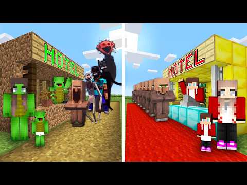 RICH vs POOR Hotel Build Challenge To Save Family in Minecraft