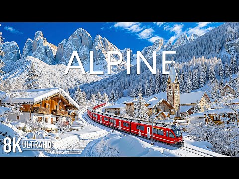 Alpine Winter 8K | Snowy Mountain Peaks, Quiet Villages & Timeless Alpine Beauty