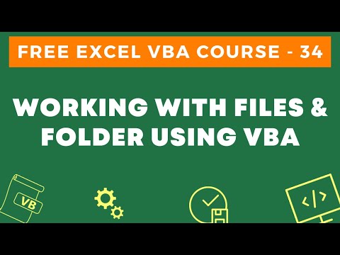 Free Excel VBA Course #34 - Working with Files and Folders using Excel VBA (Copy files and Folder)