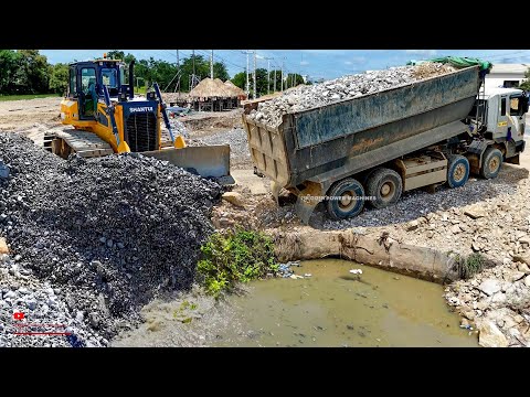 Levels New In Project! Water Canal Has Been Deleted for Install a Sewer With Dozer + Trucks Dumping