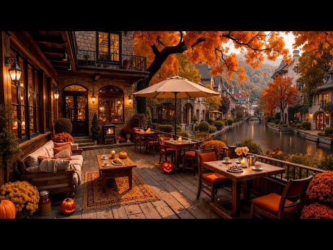 Warm Fall Morning Jazz to Working 🍂 Cozy Cafe Shop Ambience & Relaxing Piano Jazz Music