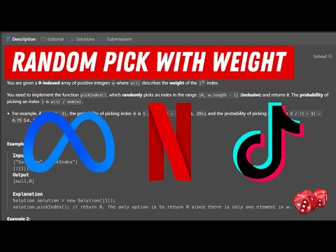 Meta Coding Question - Random Pick With Weight (LeetCode 528)