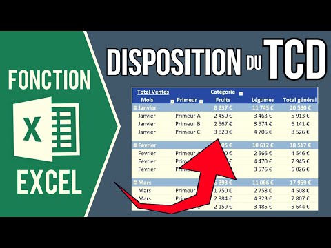 EXCEL - DISPOSITION DU TABLEAU CROISÉ DYNAMIQUE (Forme tabulaire, mode plan, répéter étiquettes..)
