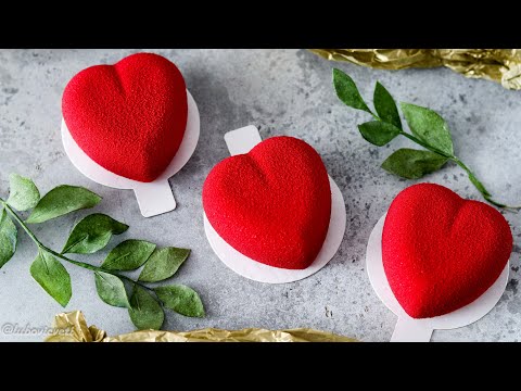 МУССОВЫЕ пирожные СЕРДЕЧКИ рецепт/ Фисташковый КРЕМ МУСС / Малиновое КОНФИ / Фисташковый БИСКВИТ