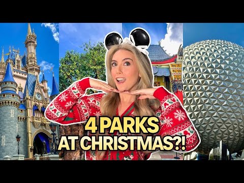 Can We Complete Disney's 4 Park Challenge at Christmas?! | Disney World 4 Park Challenge