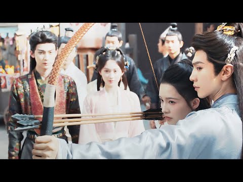 腹黑王爺故意當著情敵的面,抱住灰姑娘的腰射箭秀恩愛,情敵看到後氣到變臉!#一笑随歌 | Fated Hearts #陈哲远 #李沁 #爱情 #短剧