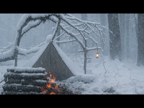 Solo Survival in a Blizzard | No Tent, No Sleeping Bag, Just Fire and Guts!