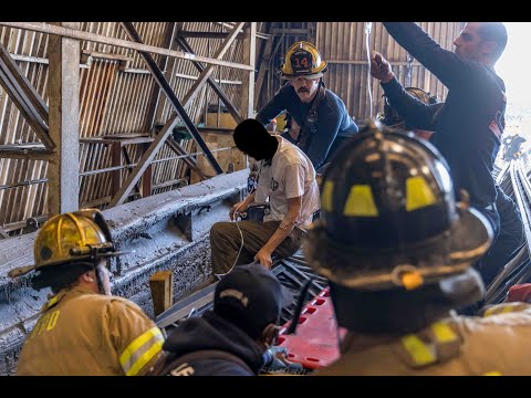 Jacksonville Fire Rescue Department responds to an Industrial Accident with one person trapped