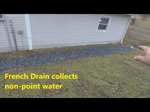 Large french drain solves standing water and MUD