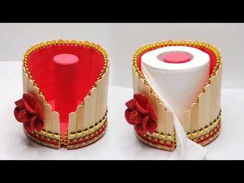 Tempat tisu roll dari Stik Es Krim ! Ide kreatif Stik Es Krim