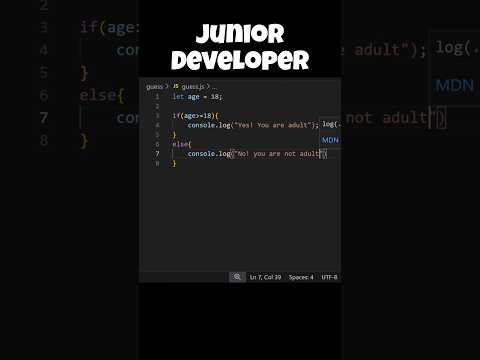 Junior developer vs Senior developer 👨‍💻 #coding #shorts #programming