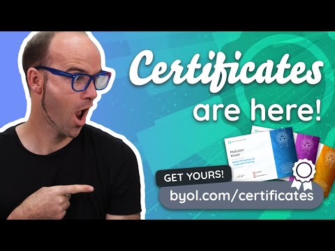 Launching Certificates on BYOL.com - Finally!