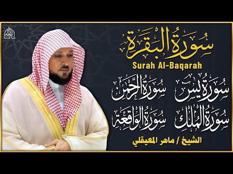 رقية المنزل ♥️ سورة البقرة سورة يس سورة الواقعة سورة الرحمن سورة الملك الشيخ ماهر المعيقلي