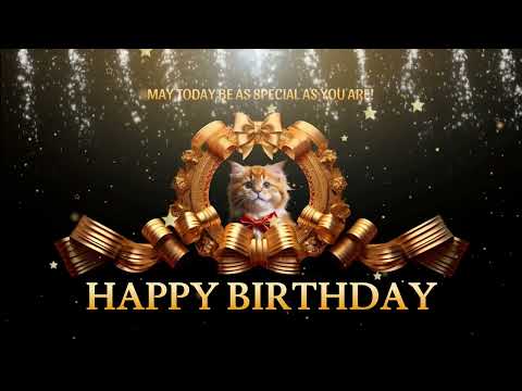 Happy Birthday BG Video Loop Wallpaper Screesaver [1 HOUR of sweet kitten]