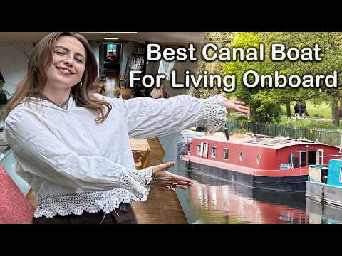 She Lives FULL-TIME on a Gorgeous Beautiful Off Grid BOAT!