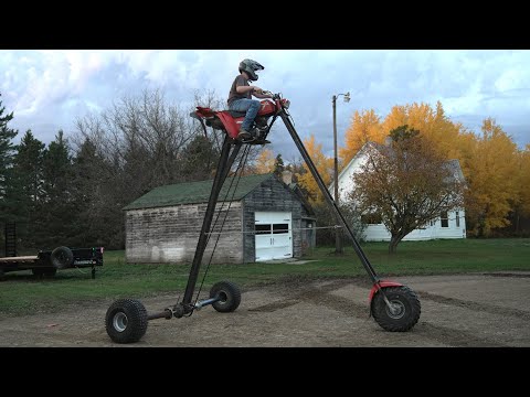 Riding my 12ft Tall 3-Wheeler for the First Time