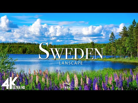 FLYING OVER SWEDEN 4K UHD - Soft Piano Music Along With Beautiful Landscape Videos For TV