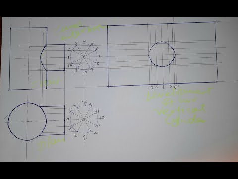 Curve of intersection for two cylinders joining at right angle Example 1|CURVE OF INTERPENETRATION