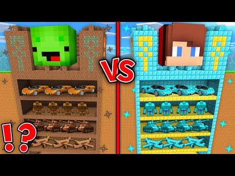 Mikey POOR vs JJ RICH Temple Underground Base in Minecraft - Maizen