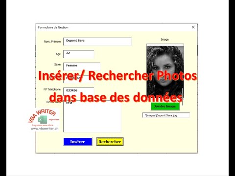 VBA Unique/ Insérer- Rechercher Photo-Image dans base des données/  sans codage_17. www.VbaWriter.ch