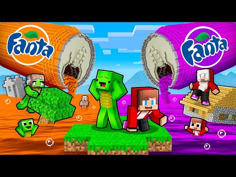 Mikey and JJ Survive Fanta Flood in Minecraft (Maizen)