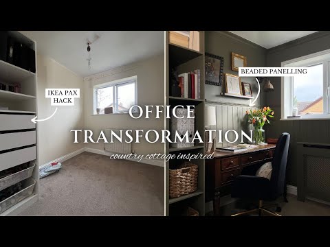 Home Office Makeover | English cottage style | IKEA PAX hack