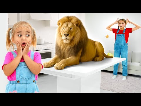 Alice aprende os nomes e sons dos animais selvagens