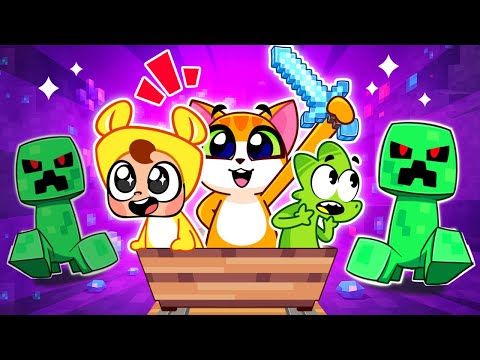 Enter Minecraft World Challange 😱 Fun Cartoons for Kids | Colorful Monster Story
